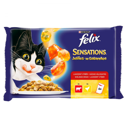 Felix SENSATIONS Dania mięsne w galarecie 4x100g Felix SENSATIONS Dania mięsne w galarecie 4x100g