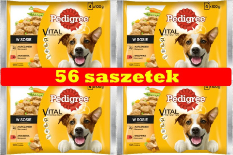 PEDIGREE Vital Wołowina Kurczak w sosie 56 x 100g PEDIGREE Vital Wołowina Kurczak w sosie 56 x 100g
