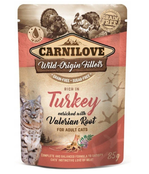 Carnilove Cat indyk i waleriana saszetka 85g Carnilove Cat indyk i waleriana saszetka 85g