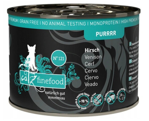 Catz Finefood Purrrr N.121 Jeleń puszka 200g Catz Finefood Purrrr N.121 Jeleń puszka 200g