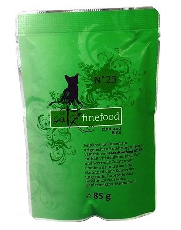 Catz Finefood N.23 Wołowina i Kaczka saszetka 85g Catz Finefood N.23 Wołowina i Kaczka saszetka 85g