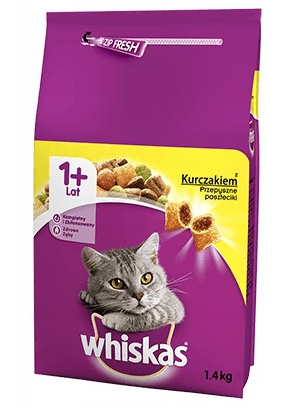 WHISKAS ADULT 1+ Z KURCZAKIEM 1.4KG KARMA SUCHA WHISKAS ADULT 1+ Z KURCZAKIEM 1.4KG KARMA SUCHA