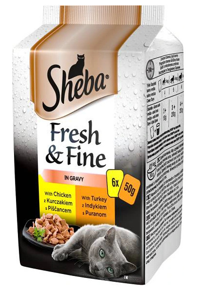 SHEBA FRESH FINE KOLEKCJA SMAKÓW DROBIOWYCH 6X50G SHEBA FRESH FINE KOLEKCJA SMAKÓW DROBIOWYCH 6X50G