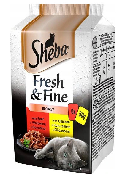 SHEBA MINI FRESH FINE SMAKI MIĘSNE 6X 50G SHEBA MINI FRESH FINE SMAKI MIĘSNE 6X 50G