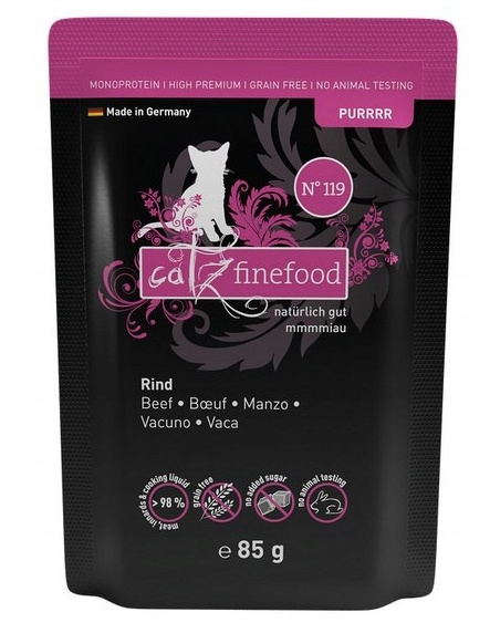 Catz Finefood Purrrr N.119 Wołowina saszetka 85g Catz Finefood Purrrr N.119 Wołowina saszetka 85g