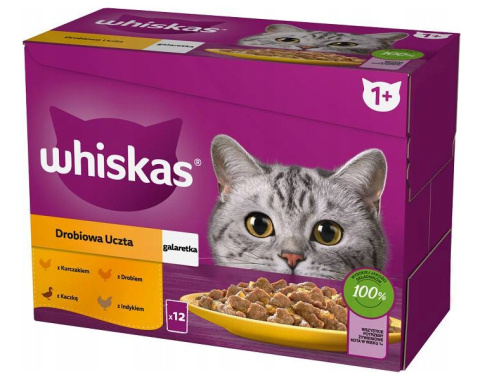 WHISKAS SASZETKI KARMA DLA KOTA Z DROBIEM 12x85g WHISKAS SASZETKI KARMA DLA KOTA Z DROBIEM 12x85g